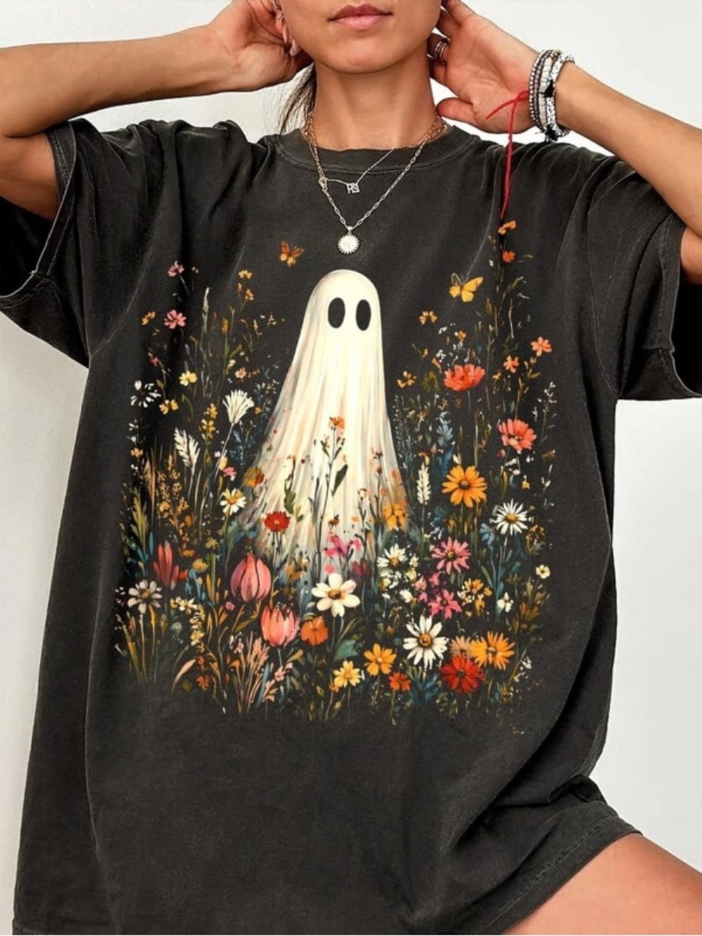 Comfort Colors Wildflower Black Ghost Graphic Tee